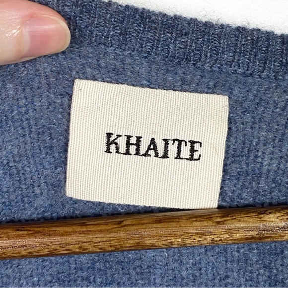 Khaite Sam Cashmere V-Neck Sweater Blue - Picture 6 of 7